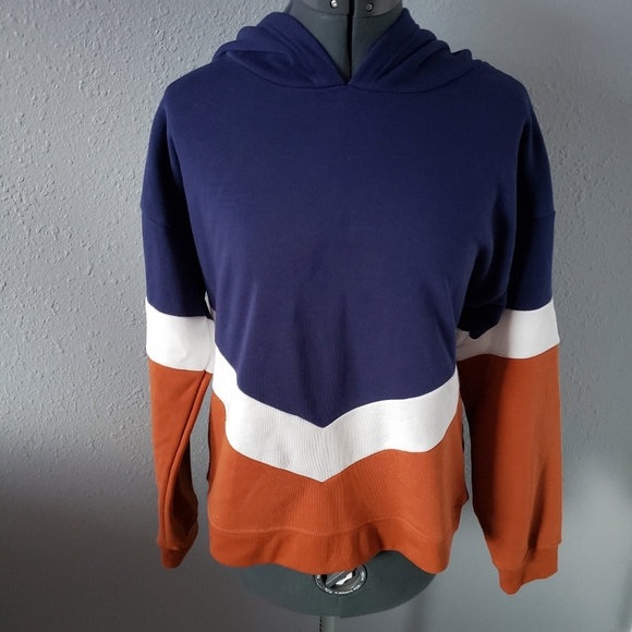 NWT Moral Fiber Multicolored Chevron Hoodie - Picture 2 of 7